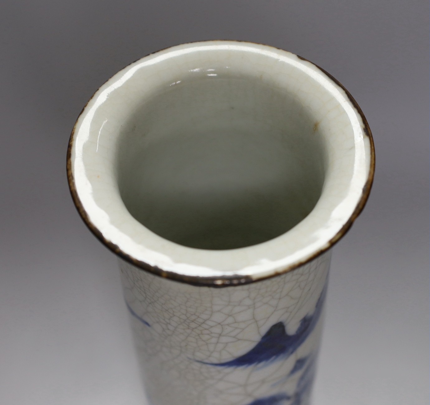 A Chinese crackle-glazed sleeve vase, c.1900. 31cm